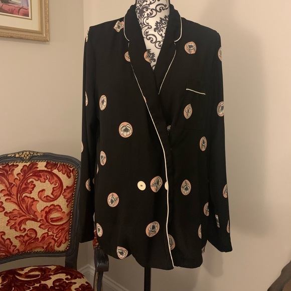 Pajama top style blouse - Picture 1 of 5